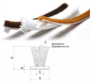 Samolepící kartáč 6,7 x 4 mm bílý